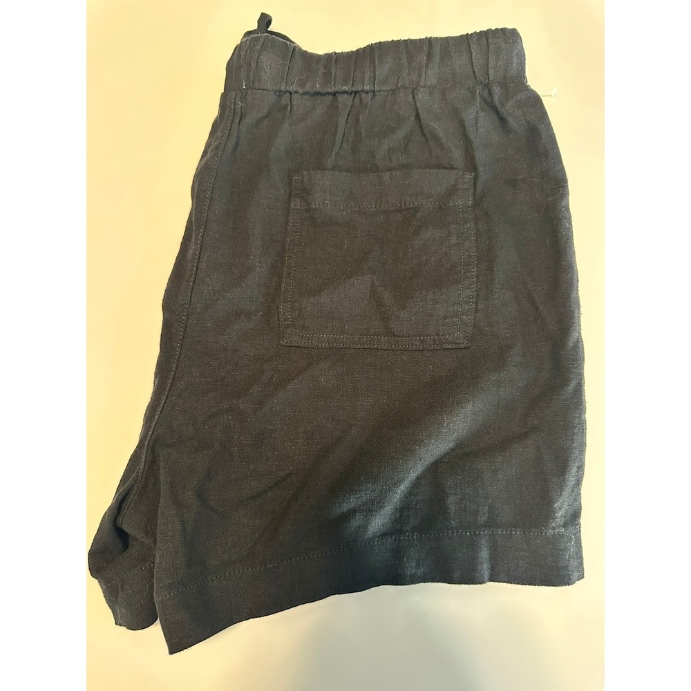 Briggs Black Linen Blend Elastic Waist Shorts Relaxed Fit Large - Picture 6 of 6